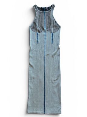 Sleek Sleeveless Ribbed Tank Bodycon Midi Dress
